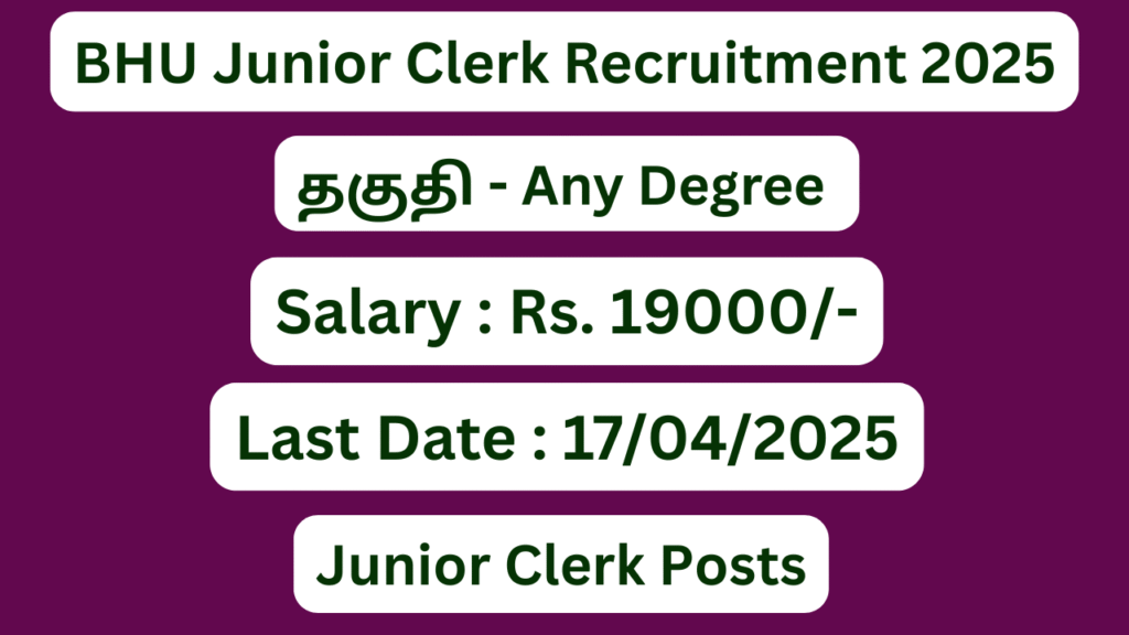 BHU Junior Clerk Recruitment 2025; 199 Vacancies – Apply Now