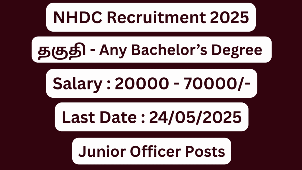 NHDC Recruitment 2025; Various Junior Officer Vacancies – Apply Now