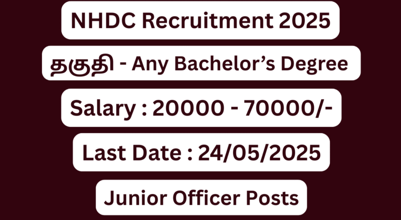 NHDC Recruitment 2025; Various Junior Officer Vacancies – Apply Now