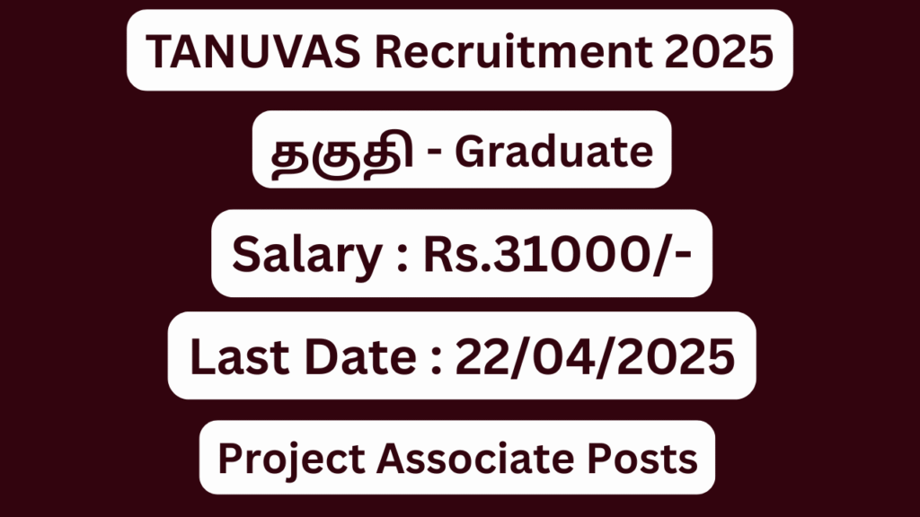 TANUVAS Namakkal Recruitment 2025; Various Vacancies – Apply Now